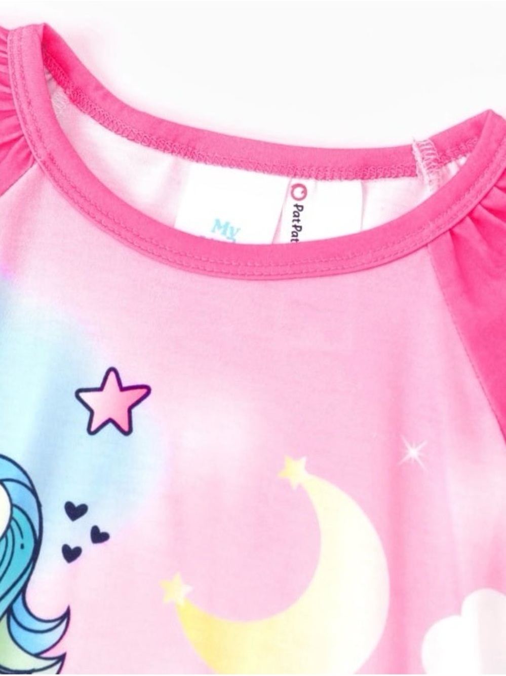 Little Pony Girl 1pc Character Rainbow Pattern Ruffled Sleeves Pajama Dress - Picture 8 of 10